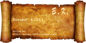 Bender Kitti névjegykártya