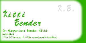 kitti bender business card